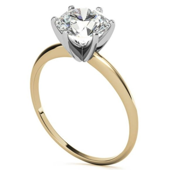 3Ct-9.5mm 6-Prong Round Moissanite Ring 14k Gold - Picture 12 of 17